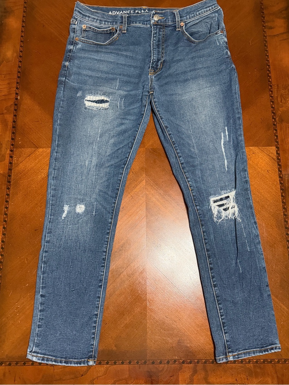 Men’s Distressed Skinny Jeans - Blue